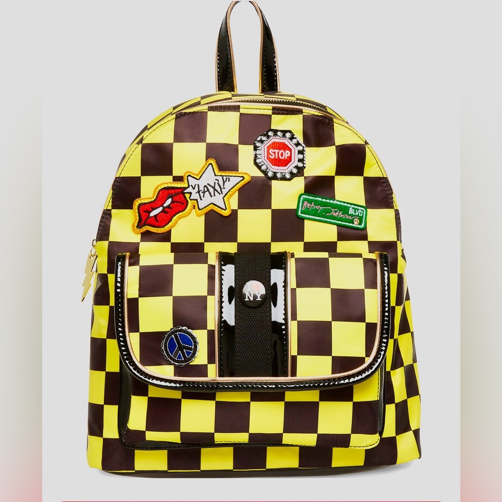 *** SOLD*** Betsey Johnson All Hail Backpack Taxi Cab Checkered HTF *EUC*